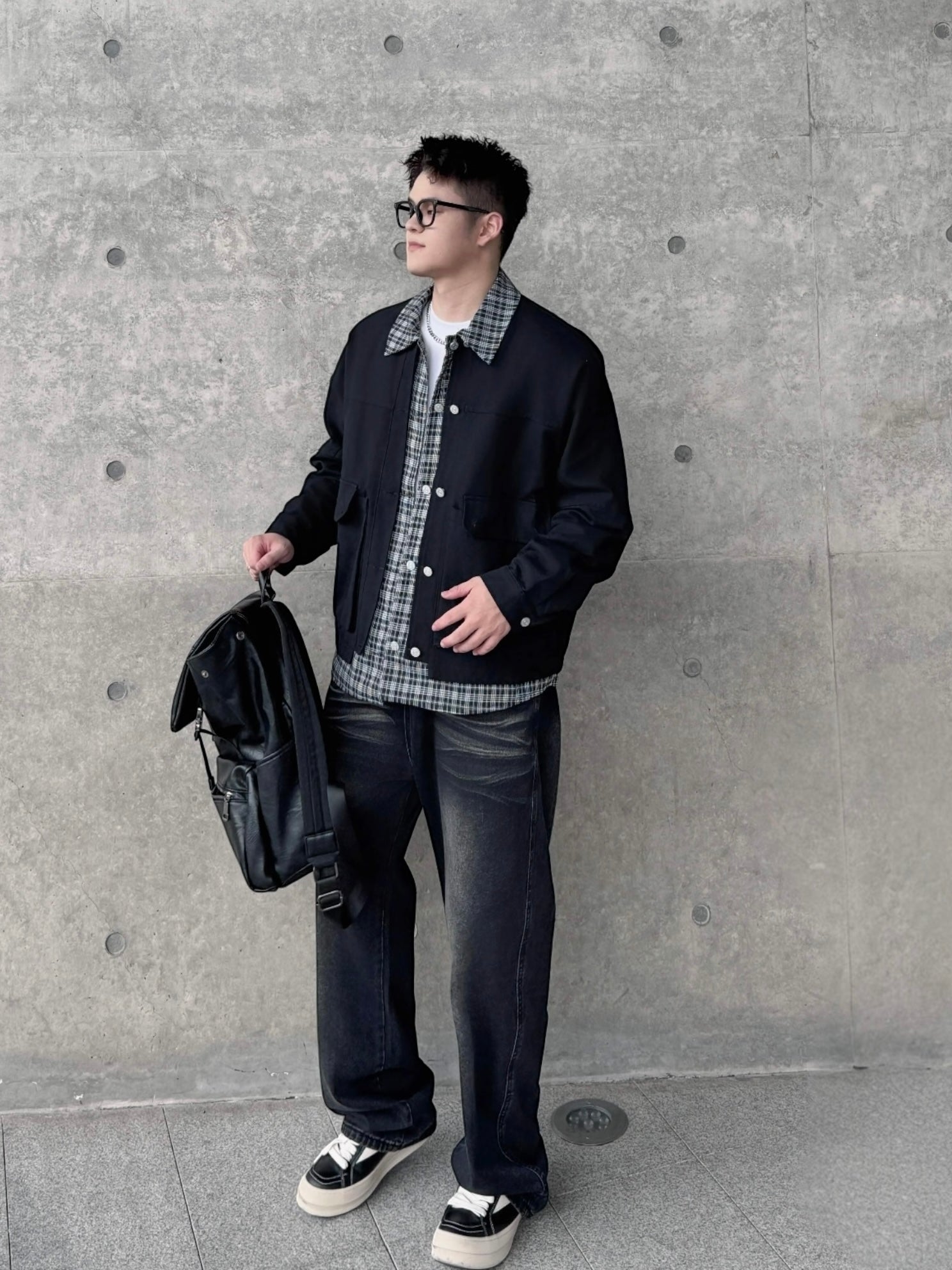 WASHED DRAPE STRAIGHT JEANS st5057