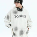 [INSstudios] SPRAY PAINT LOGO LOOSE HOODIE ST1199
