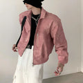 WASHED FROSTED LEATHER JACKET sinclub2454