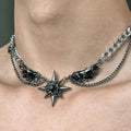 [CHEALIMPID] DARKGEMSTONE DIAMONDS WINGS DESIGN NECKLACE ST1190
