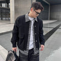 [OV] PLAID LAYERED WORK JACKET st5049