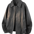 DYED FAUX LEATHER HARRINGTON JACKET st5064