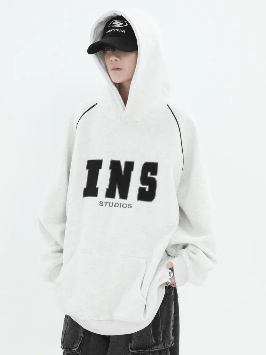 [INSstudios] AMERICAN FLOCKED LOGO HOODED ST560
