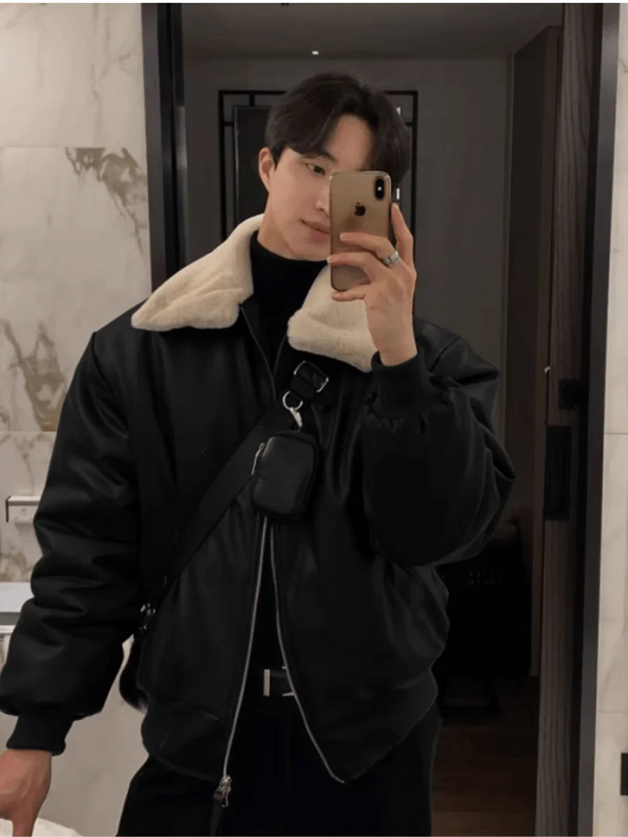 KOREAN LAMB WOOL COTTON COAT JACKET ST1053