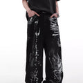 [MRNEARLY] GRAFFITI DESIGN WIDE-LEG LOOSE HIGH STREET PANTS ST1455