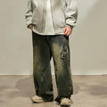 Big size men's spring new workwear loose jeans curved knife trend