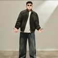 Spring new large-sized men's clothing, versatile and loose jacket, stand-up collar