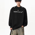 American high street metal buckle sweatshirt men's spring fashion brand loose casual three-dimensional pullover design sense fashion brand top sinclub8866