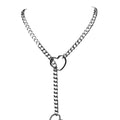Punk heart lock chain neck chain collar can be pulled and pulled male couple necklace choker niche
