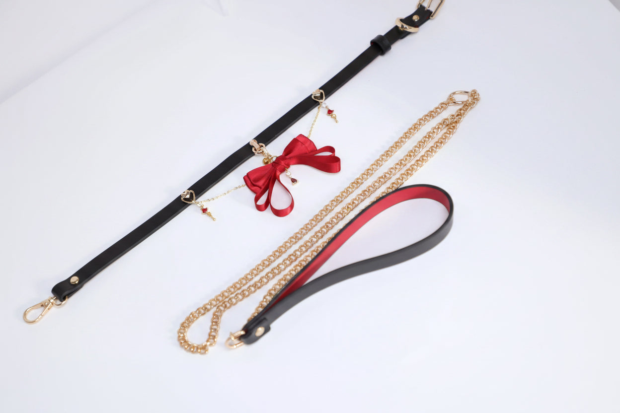 Butterfly bow leather strap