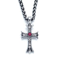 Diamond-encrusted cross necklace, stylish and trendy titanium steel pendant, versatile to pair with anything