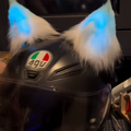 Gravity-sensing animal-ear decorated motorcycle helmet accessory