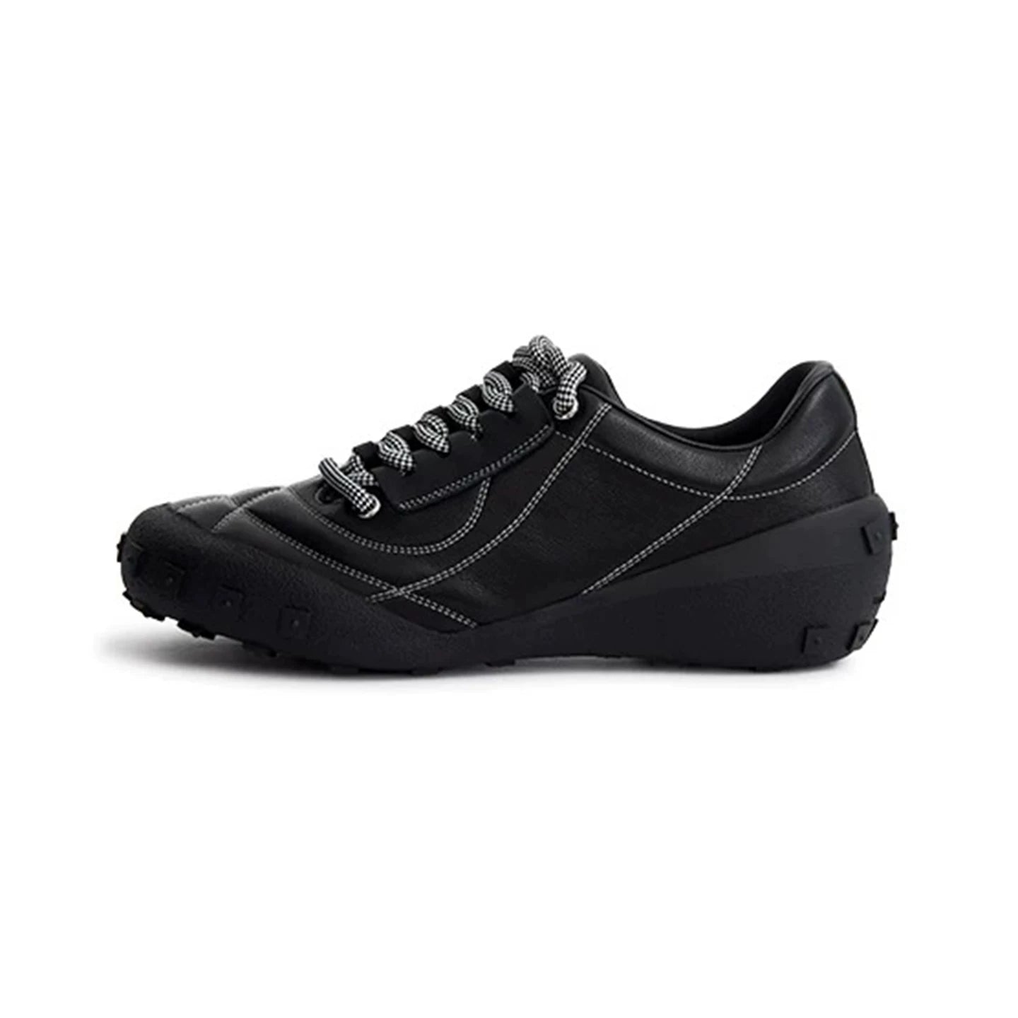 Multi-dimensional retro sports racing shoes asymmetric casualwork clothing german training leather shoes