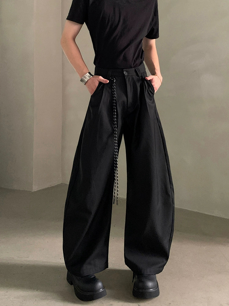 American senior cleanfit black scimitar trousers men's loose casual wide-leg sickle trousers