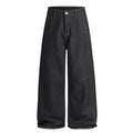 American retro denim original color loose wide-leg jeans men's and women's black pants classy casual pants
