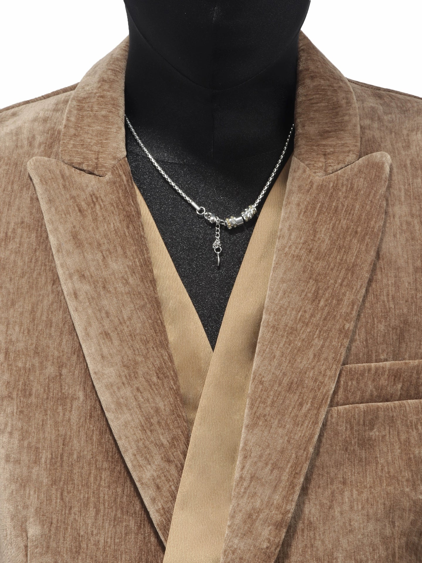 Autumn and winter chenille suit men's Korean version of ruffian handsome corduroy splicing blazer