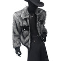Winter light luxury atmospheric short mink splicing jacket warm temperament senior coat men