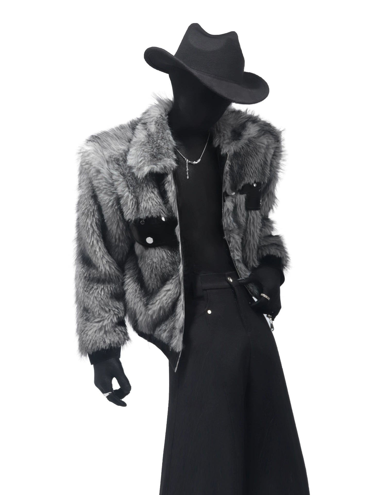 Winter light luxury atmospheric short mink splicing jacket warm temperament senior coat men