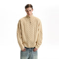 Heavy industry rough-knit stand-up neck sweater SIN0961
