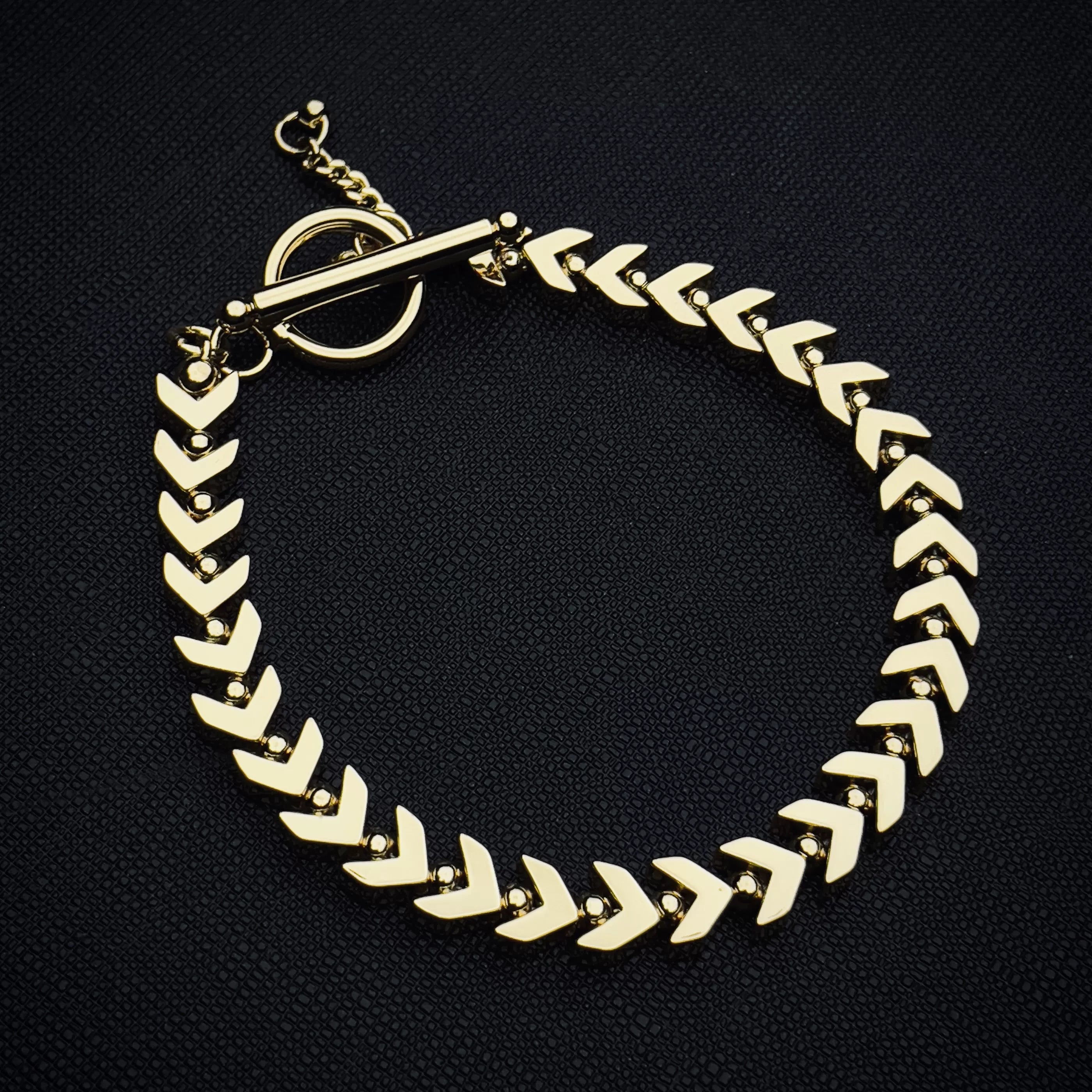 European and american electroplated gold wheat ear bracelet SIN032