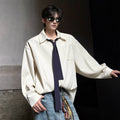 Tie texture long sleevesshirt men's plus size plus size trendy fat man looseniche style design springk-stylecasual