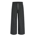 American retro pinstripe buttoned wide-leg pants - men's relaxed fit, premium casual trousers, oversized silhouette  sinclub7618
