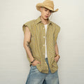 Cottongrids wide shoulder pads sleeveless shirt summereasiest for matchloosecasualvest shirt for men sinclub3549