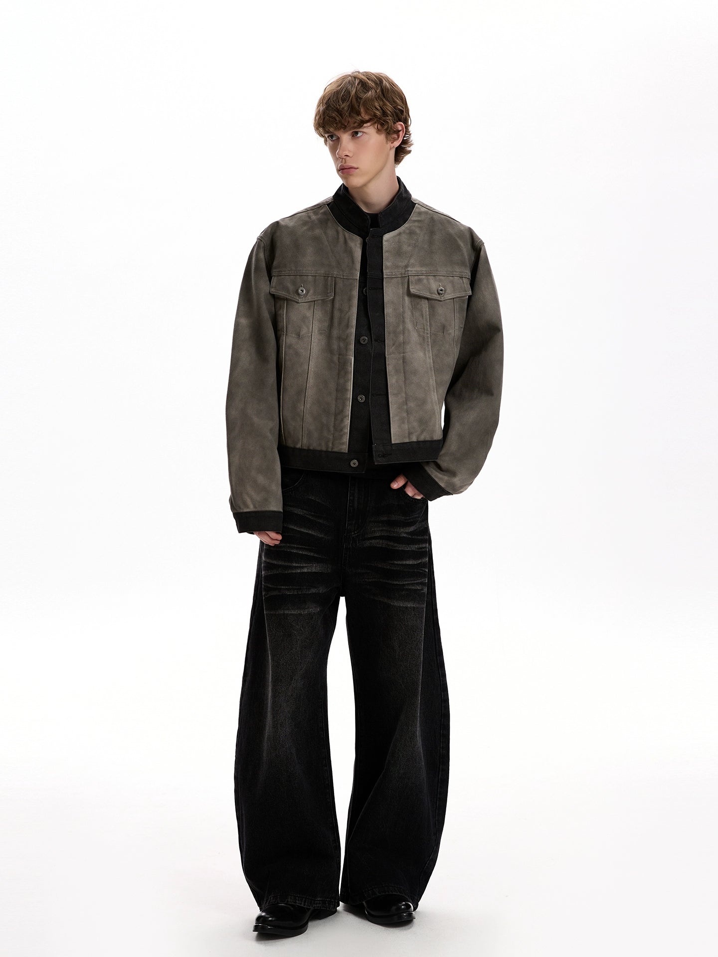 Old stitched fake two-piece denim jacket SIN0956