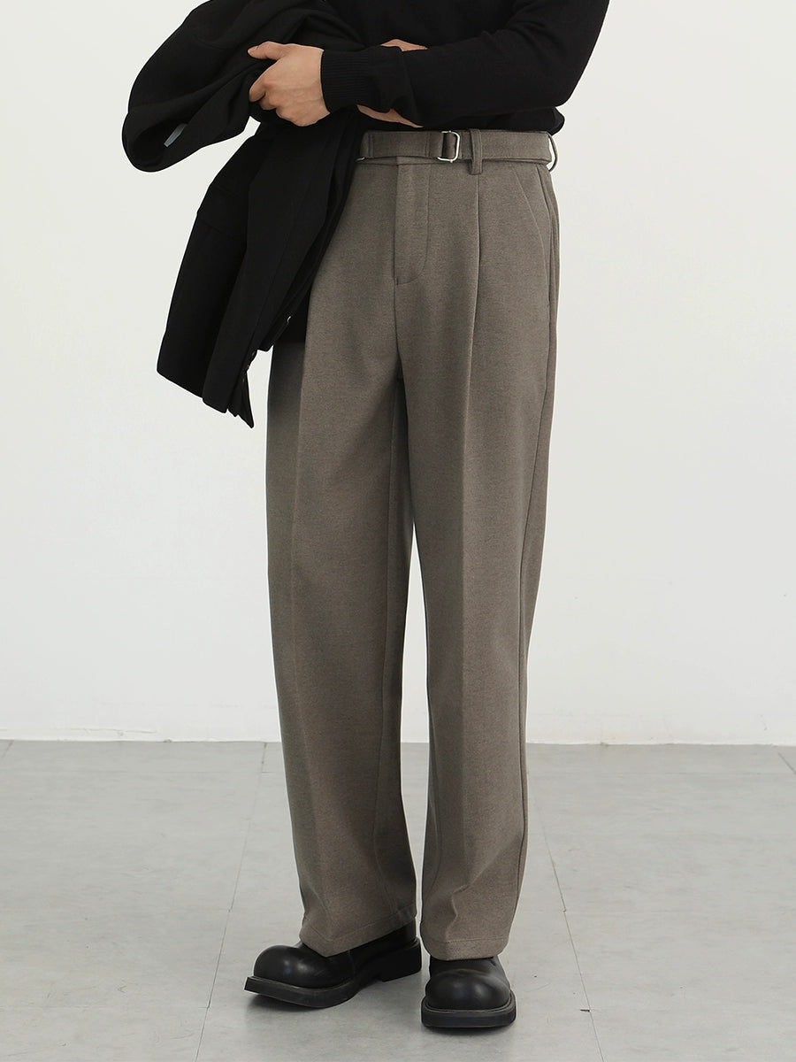 Fleece thermal men's retro loose wide-leg pants SIN0948
