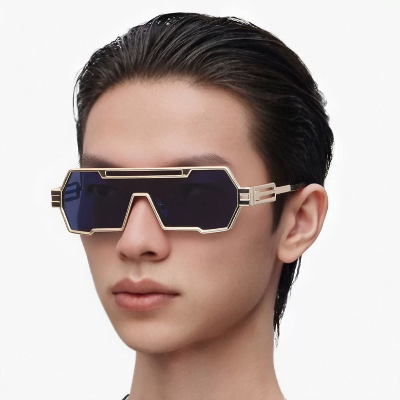 Functional style niche mechanical sunglasses uv400 anti-ultraviolet one-piece cyberpunk futuristic sunglasses