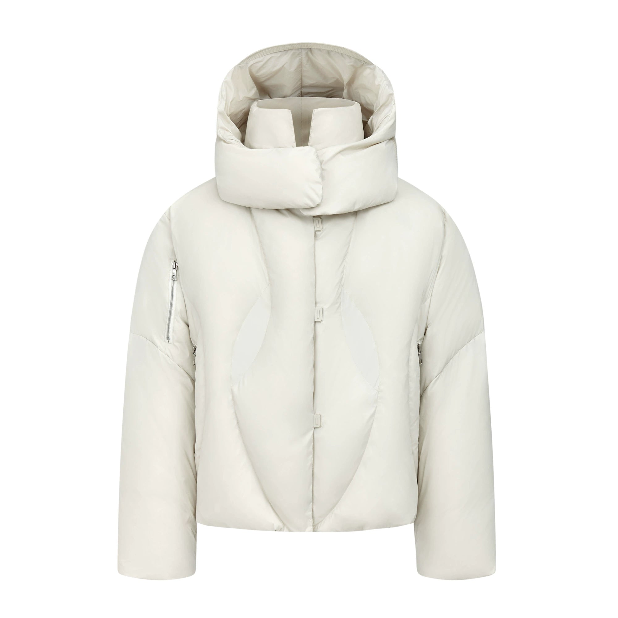 White duck down jacket deconstruction design removable hat bread jacket warm windproof down jacket men