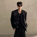 Niche high-end heavy industry bead design shoulder pads small fragrant jacket jacket men's top