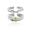 Adjustable open ring - minimalist luxury, unique design, high-end star & moon couple rings for men WY8012