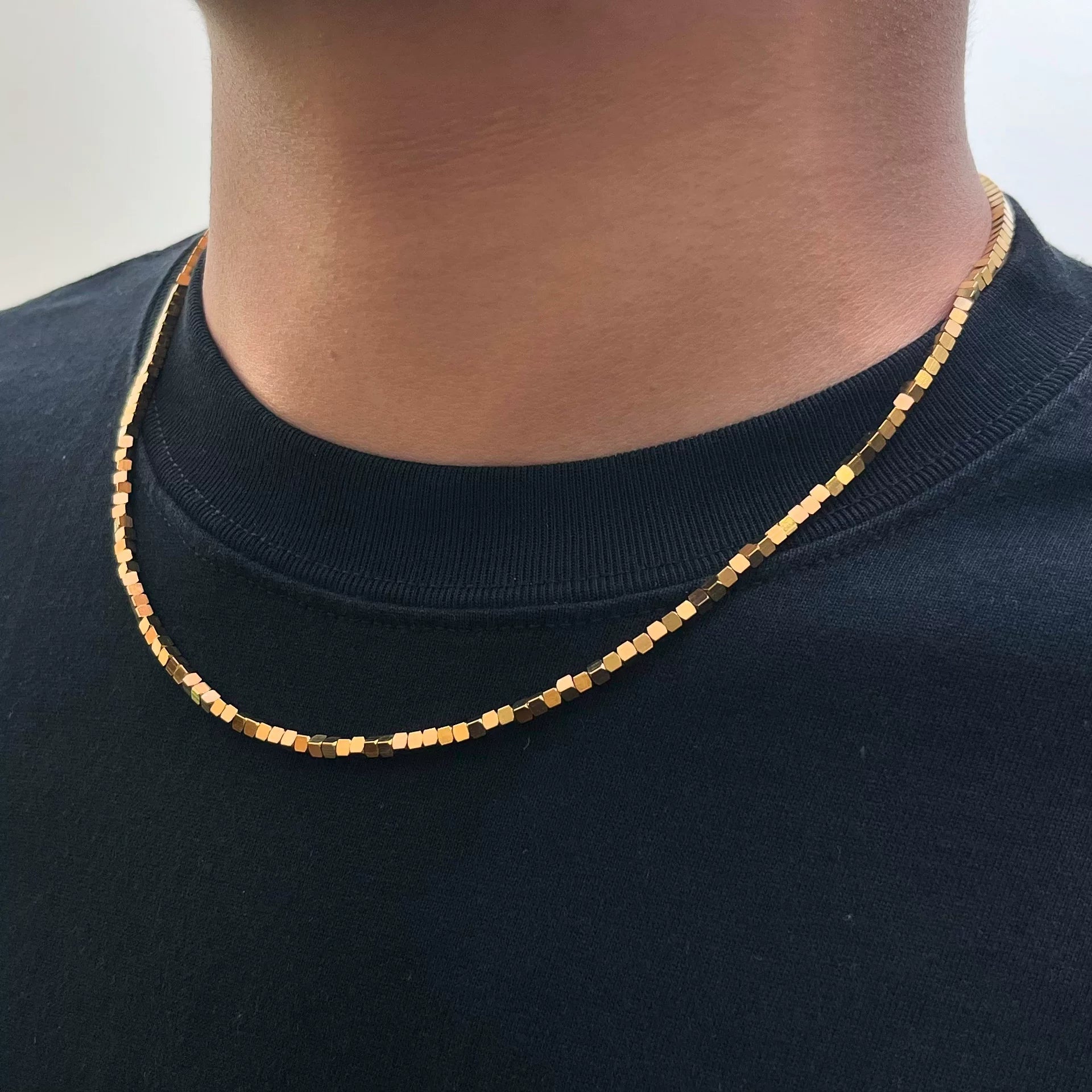 American titanium steel broken silver necklace for men and women casual clavicle chain accessories SIN030