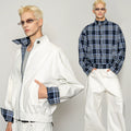 Wear more than one dress, contrasting color plaid, double-sided coat, windproof, waterproof and wide short jacket.