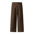 American retro style brown wide-leg jeans for men and women loosestraight-legpantscleanfit
