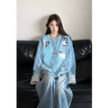 Autumn new sweet & cool puppy embroidered knitted cardigan - women's relaxed fit retro sweater  XX4
