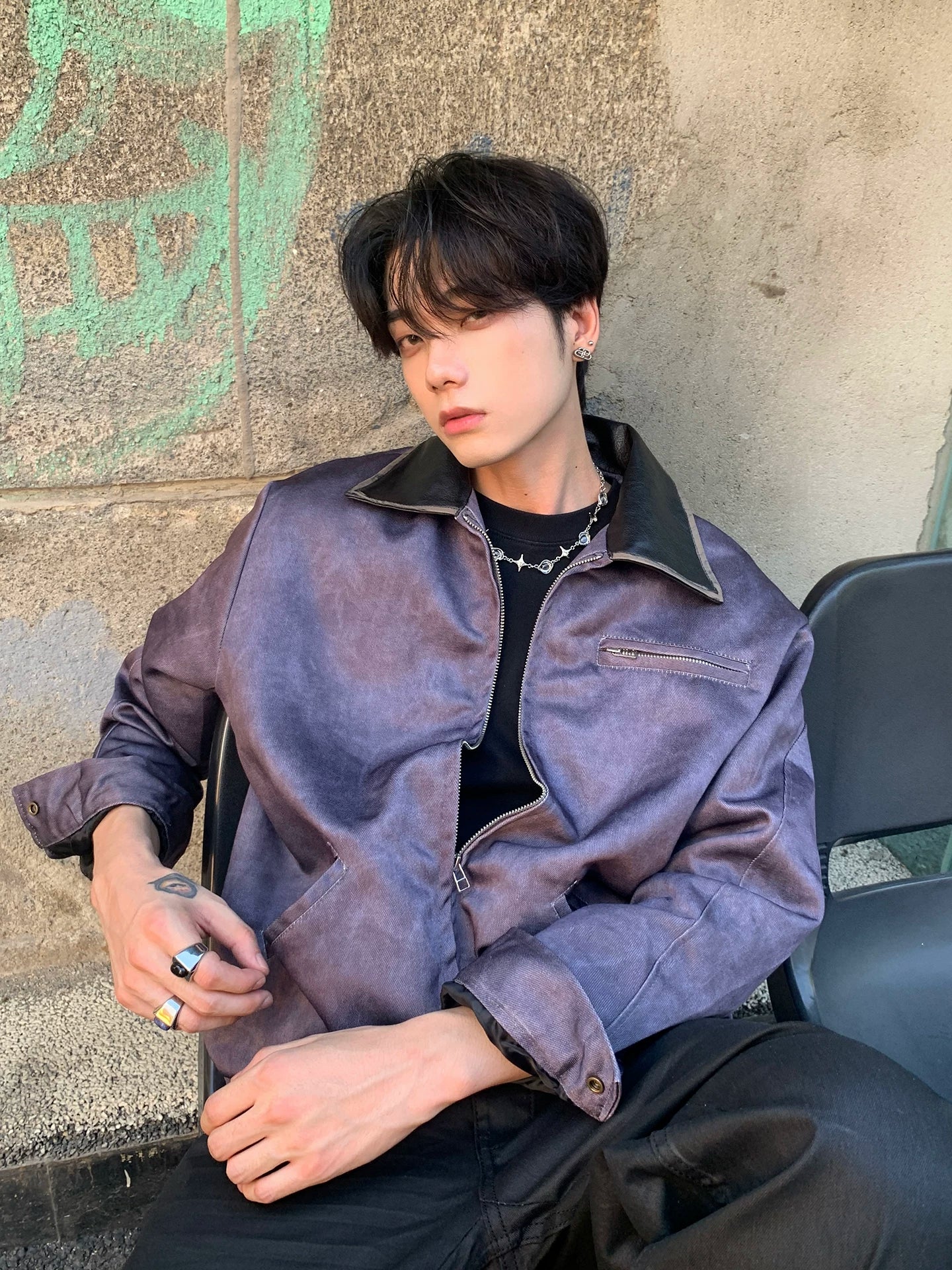 New detroit j97 men's jacket - spring/autumn american style trendy marble texture premium feel jacket  SIN066