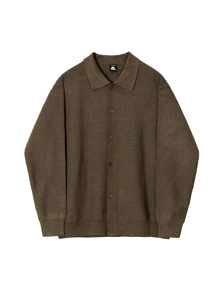 Cardigan Sweater Men's Spring and Autumn Korean Loose Trend Light Ripe Wind Outer Wear Long Sleeve Knitted Polo Shirt