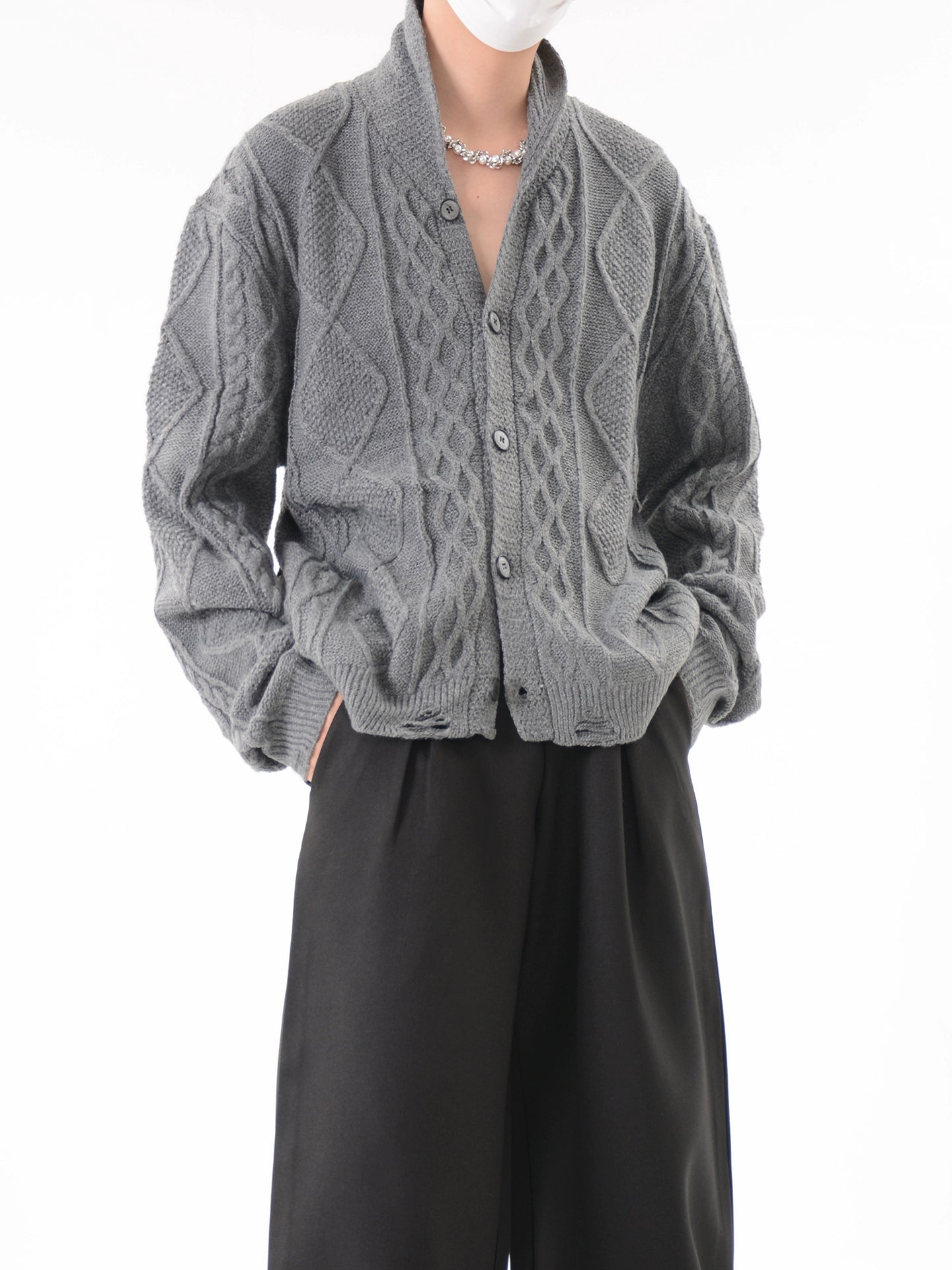 Sweater Jacket Lazy Wind Long Sleeve Knitted Cardigan SIN0816