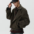 American slack lazy style retro jacket for men and women autumn loose stiff ruffian handsome coat couple