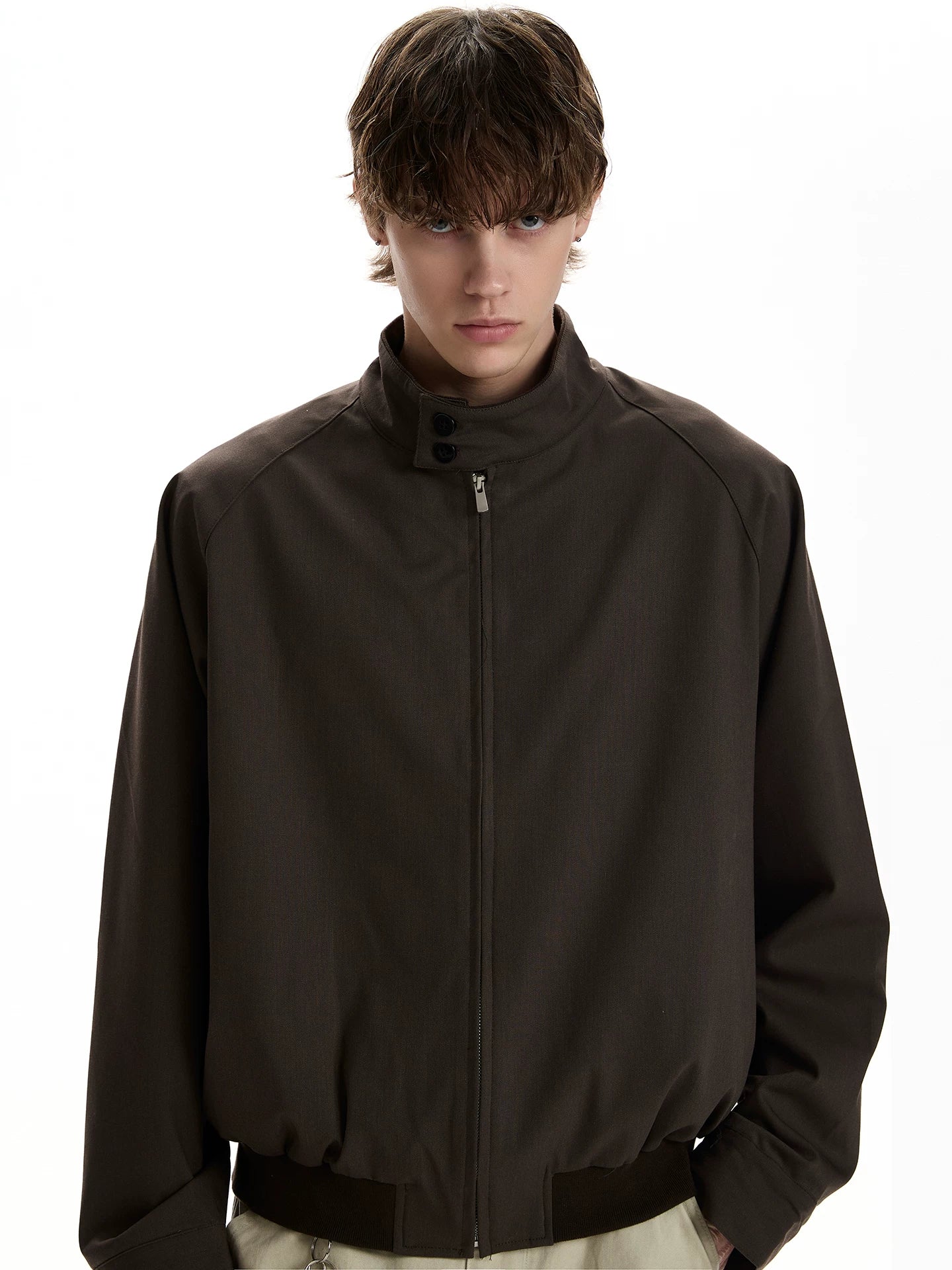 Stand-up collar jacket men's senior commuter versatile simple loose coat WY046