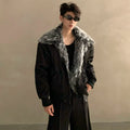 Winter fur collar mountain carving cotton clothes men's thickened warm cotton-padded jacket loose high-end jacket