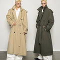 Premium slack large silhouette long trench coat men's classic casual loose coat coat
