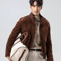 Harrington jacket south african hybrid suede sheepskin leather jacket men's outerwear 25aw  sinclub6590
