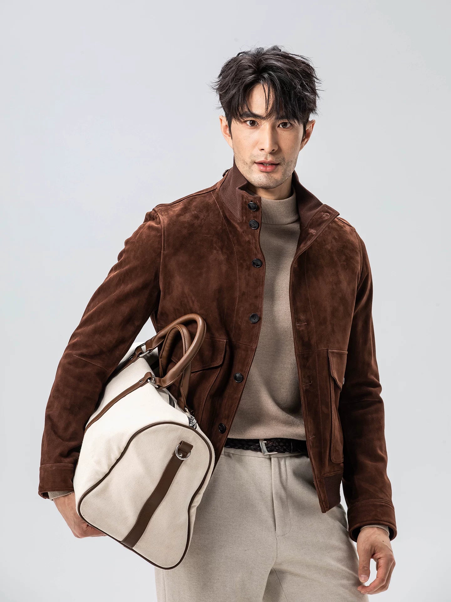Harrington jacket south african hybrid suede sheepskin leather jacket men's outerwear 25aw  sinclub6590