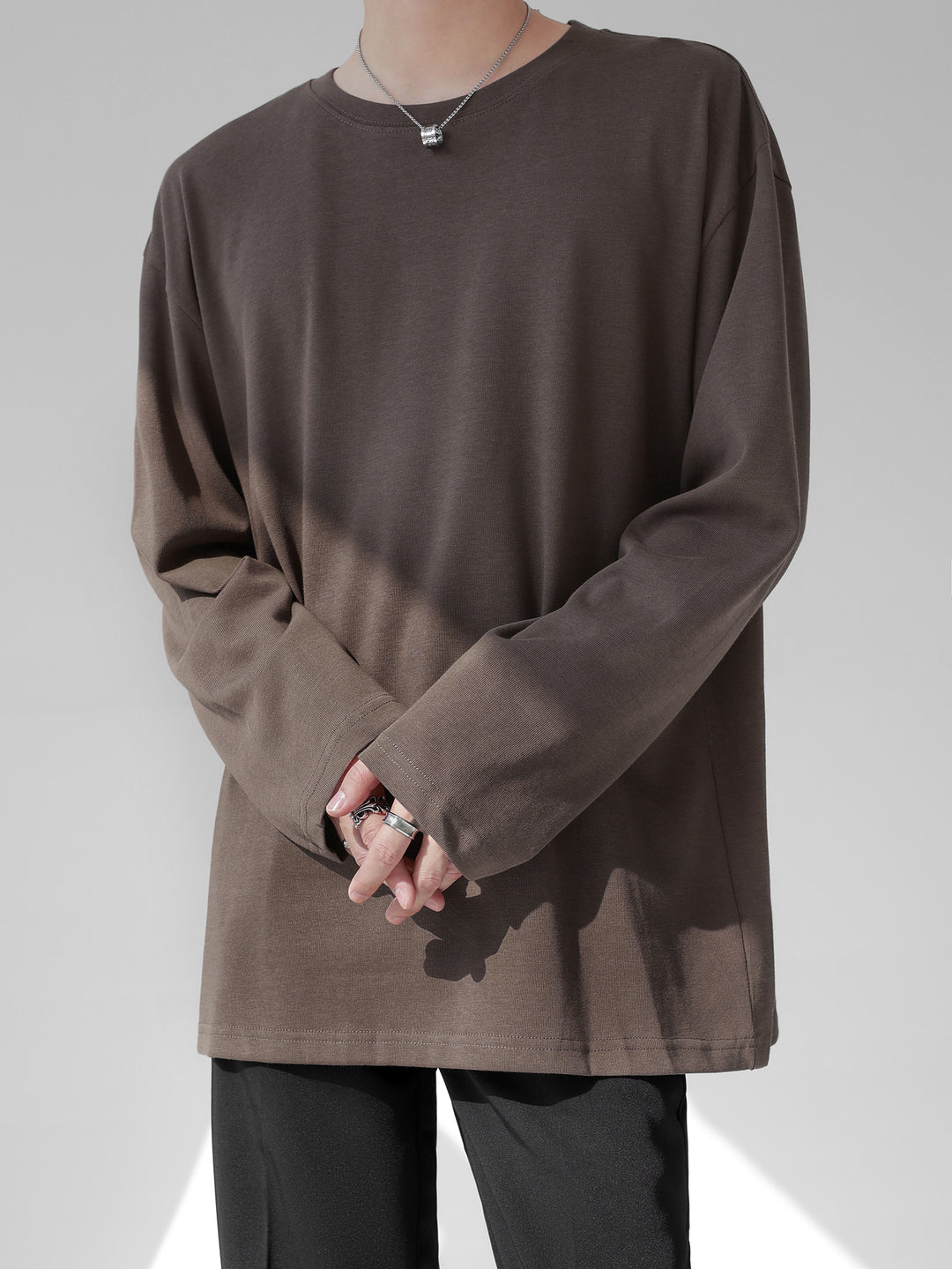[HOHO] Self-made high-end drape solid color T-shirt ST1750