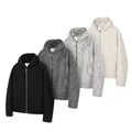 Wool blend full-zip hooded mohair sweater jacket - cozy & stylish autumn/winter outerwear for men & women  sinclub8661