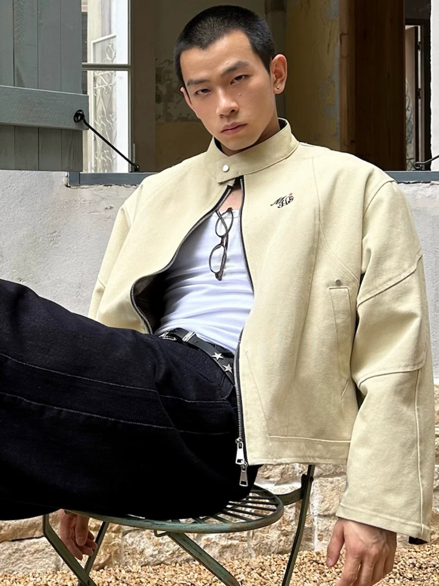 American retrocleanfit high street washed pure cotton harrington jacket SIN0873