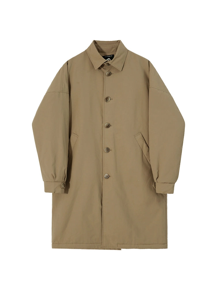 High-end medium and long cotton-padded clothes men's winter knee coat jacket Korean loose thickened lapel cotton clothes